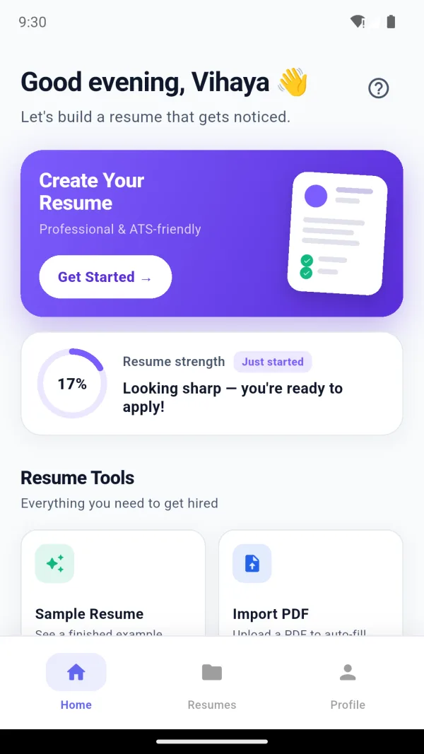 Resuby — resume builder dashboard